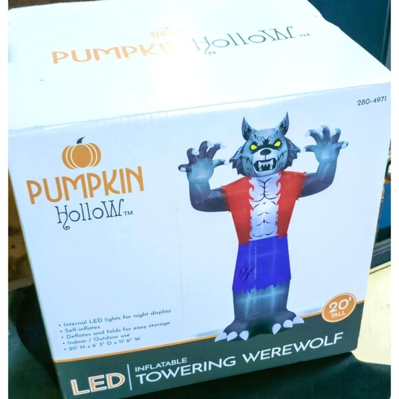 20 FT Giant Werewolf Inflatable Halloween Yard Decor LED Lighted Airblown Giant